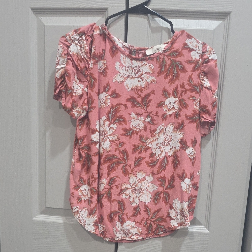 Loft Floral Pink Women's Top - Size S